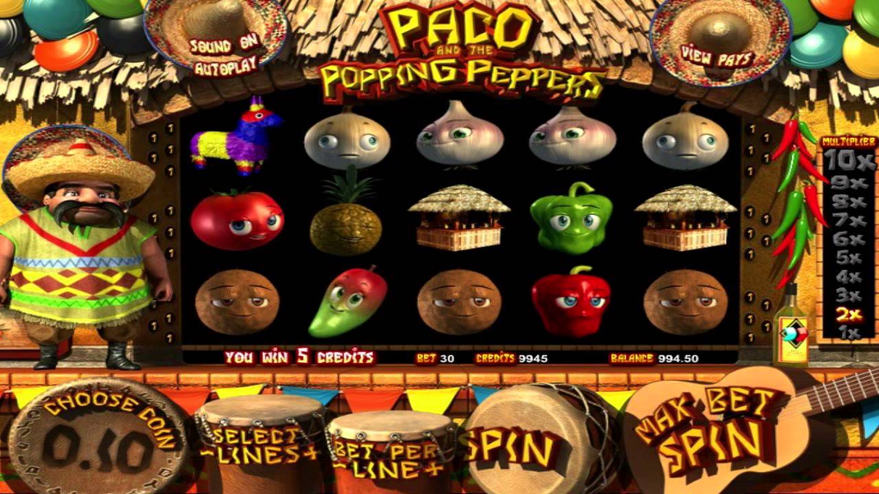 Видео-слоты «Paco And The Popping Peppers» в казино ГМС Делюкс